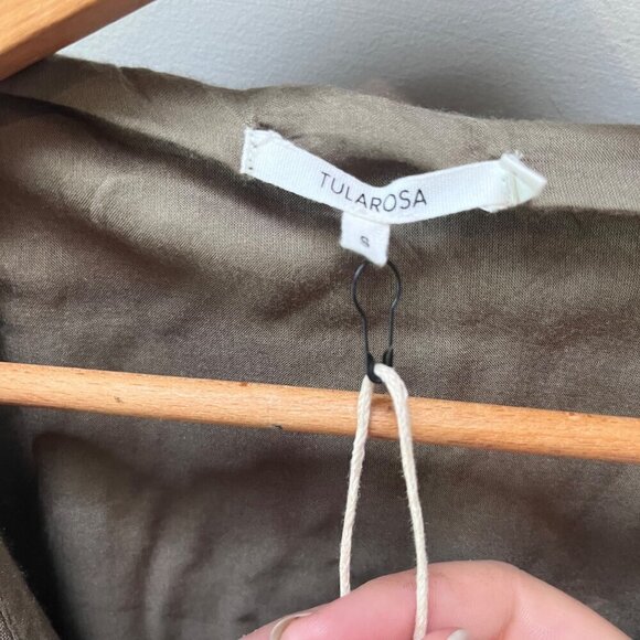 NEW‎ Tularosa Revolve Green Faux Wrap Linen Blend Dress- Size s - Picture 6 of 7
